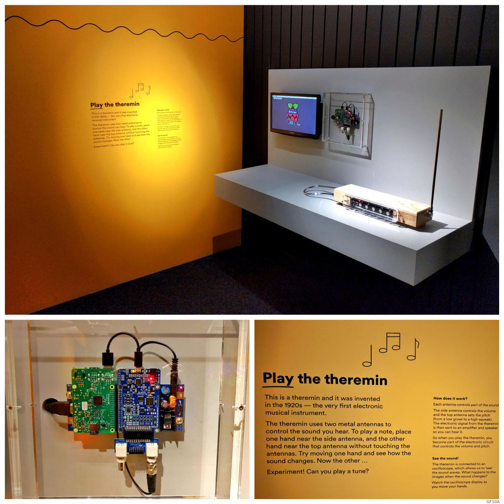 BitScope Blade Theremin Exhibit at MAAS Museum.